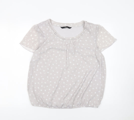 Womens UK Size 14 BM Collection Grey Basic Blouse