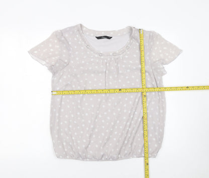 Womens UK Size 14 BM Collection Grey Basic Blouse