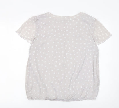 Womens UK Size 14 BM Collection Grey Basic Blouse
