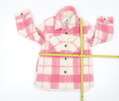 Girls UK Size 6-7 Years F&F Pink Shirt Jacket