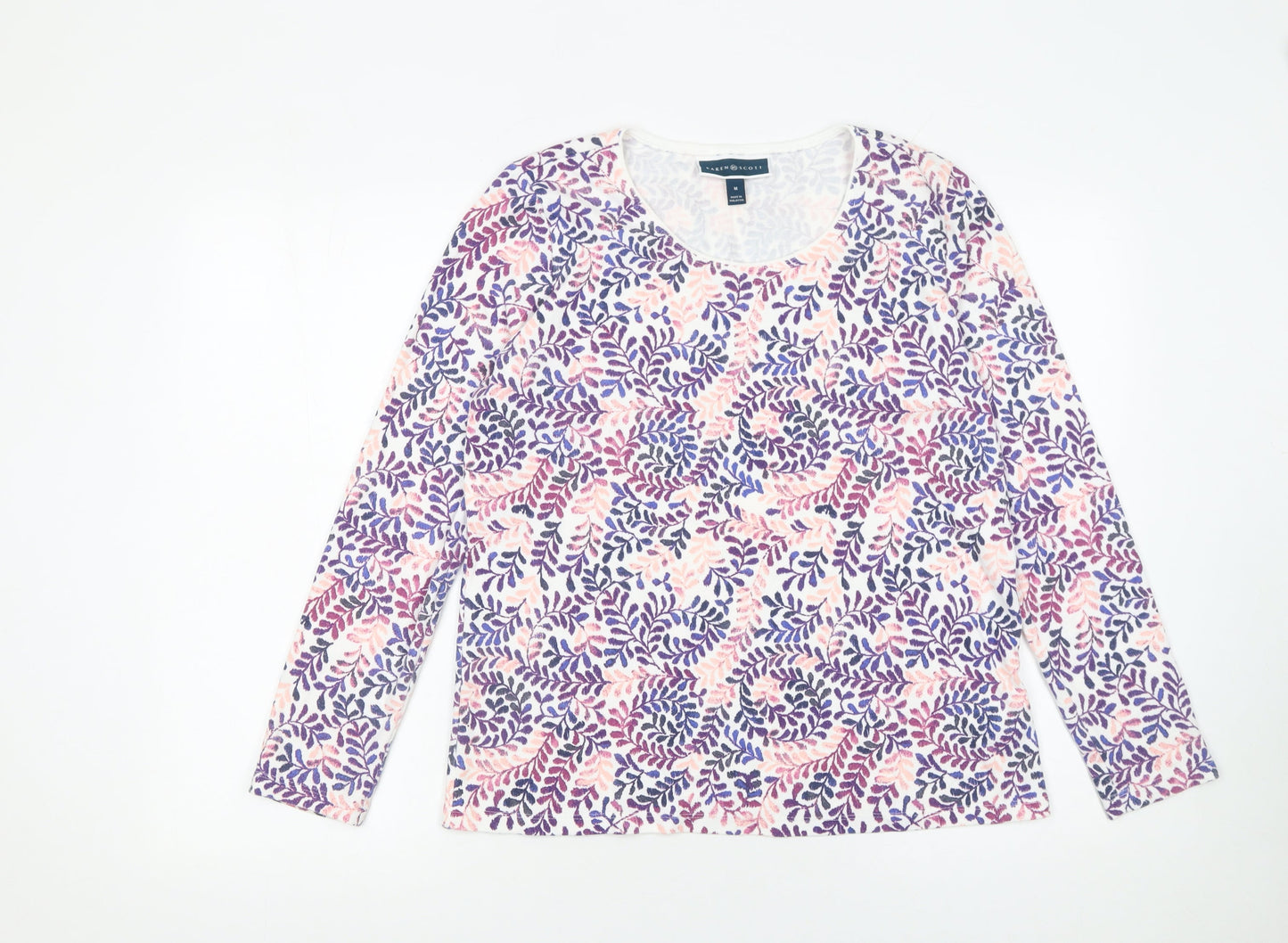 Womens UK Size M Karen Scott Multicoloured Basic T-Shirt