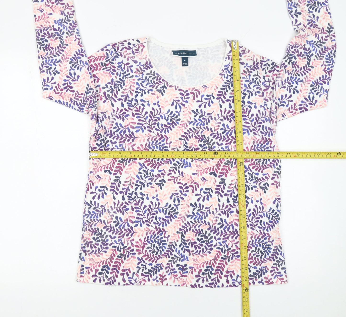 Womens UK Size M Karen Scott Multicoloured Basic T-Shirt