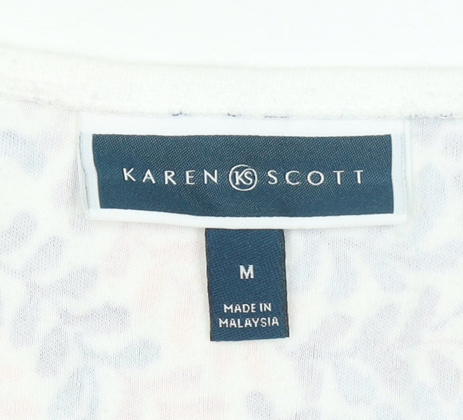 Womens UK Size M Karen Scott Multicoloured Basic T-Shirt