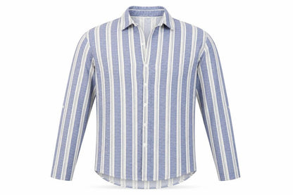 Primark Men's Blue Striped Long Sleeve Button-Up Shirt Size S