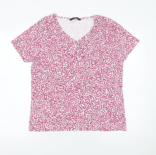 Womens UK Size M BM Casual Pink Basic T-Shirt