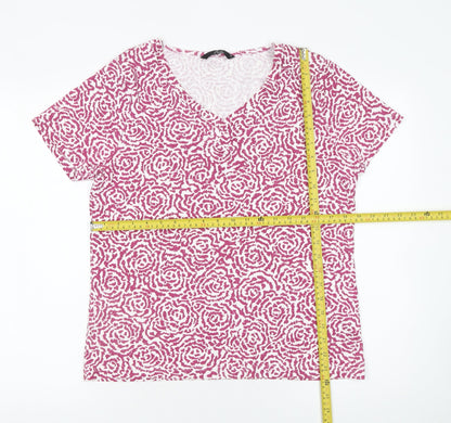 Womens UK Size M BM Casual Pink Basic T-Shirt