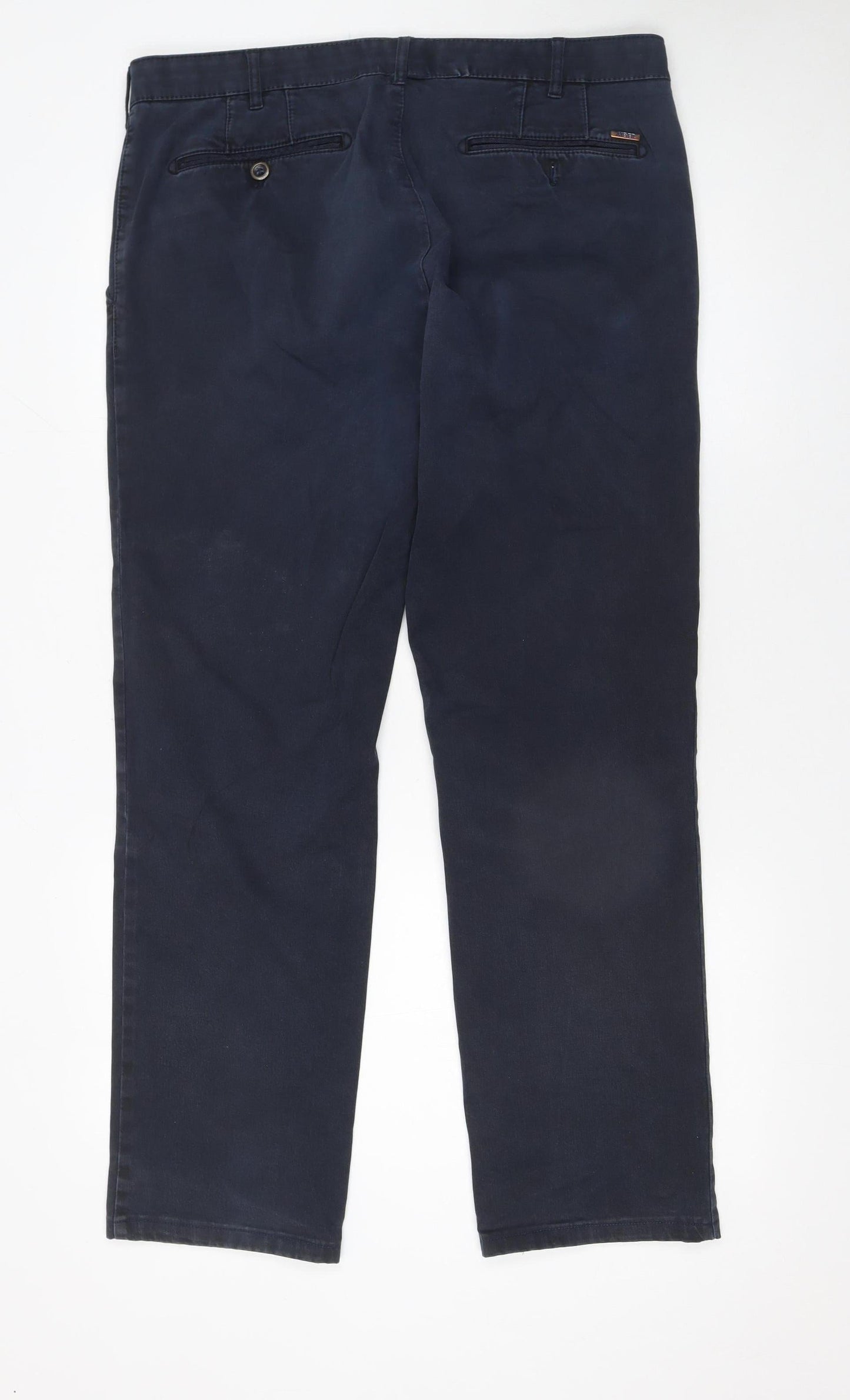 Mens UK Size 38/32 Meyer Regular Fit Chino Blue Trousers