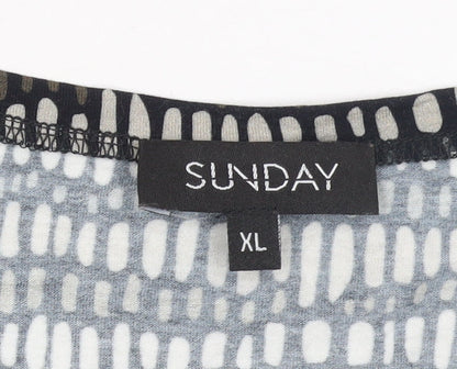 Womens UK Size XL Sunday Multicoloured Jersey T-Shirt
