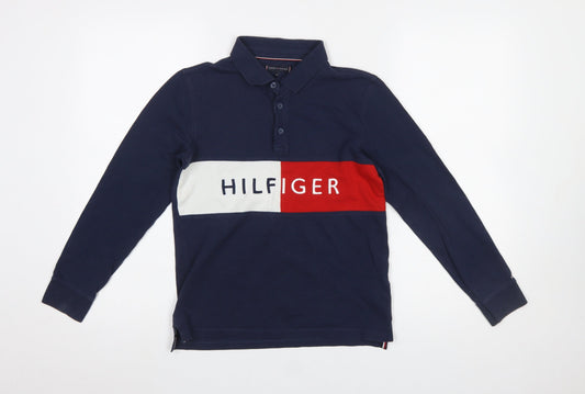 Boys UK Size 13-14 Years Tommy Hilfiger Blue Basic Pullover Polo
