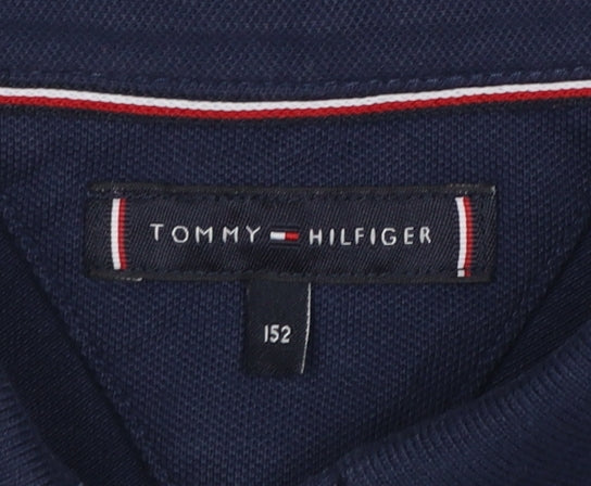 Boys UK Size 13-14 Years Tommy Hilfiger Blue Basic Pullover Polo