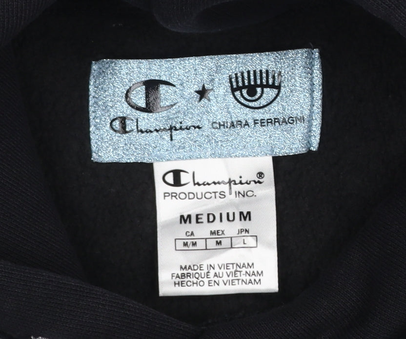 Womens UK Size M Champion Black Pullover Hoodie