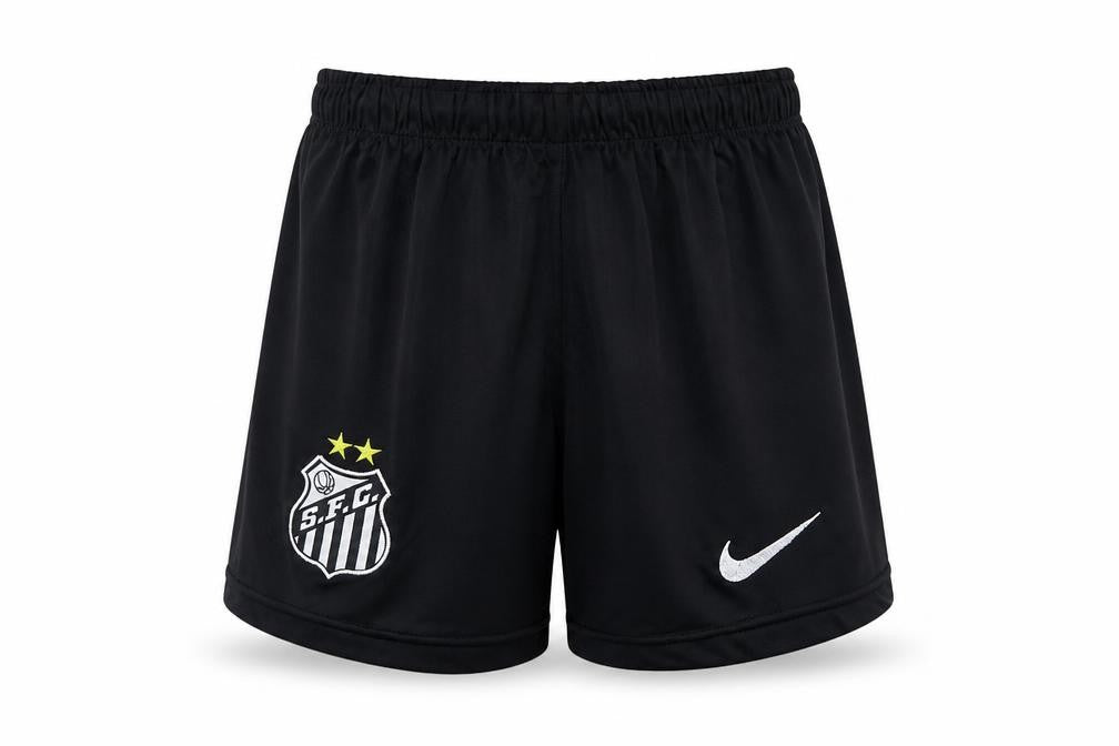 Front view of Nike boys’ black football athletic shorts 4-5 years lightweight activewear
