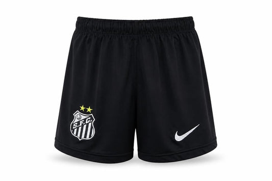 Front view of Nike boys’ black football athletic shorts 4-5 years lightweight activewear