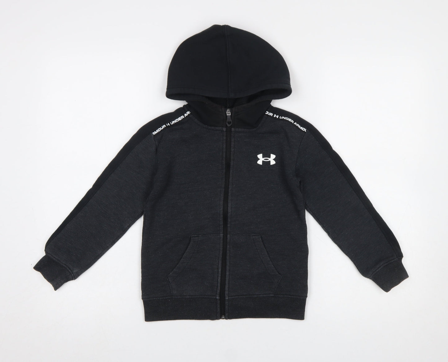 Boys UK Size 5-6 Years Under armour Black Full Zip Hoodie
