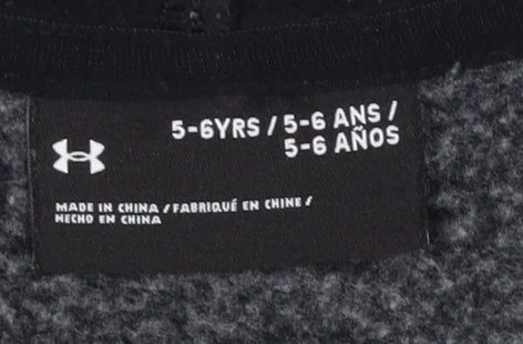 Boys UK Size 5-6 Years Under armour Black Full Zip Hoodie