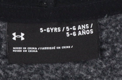 Boys UK Size 5-6 Years Under armour Black Full Zip Hoodie
