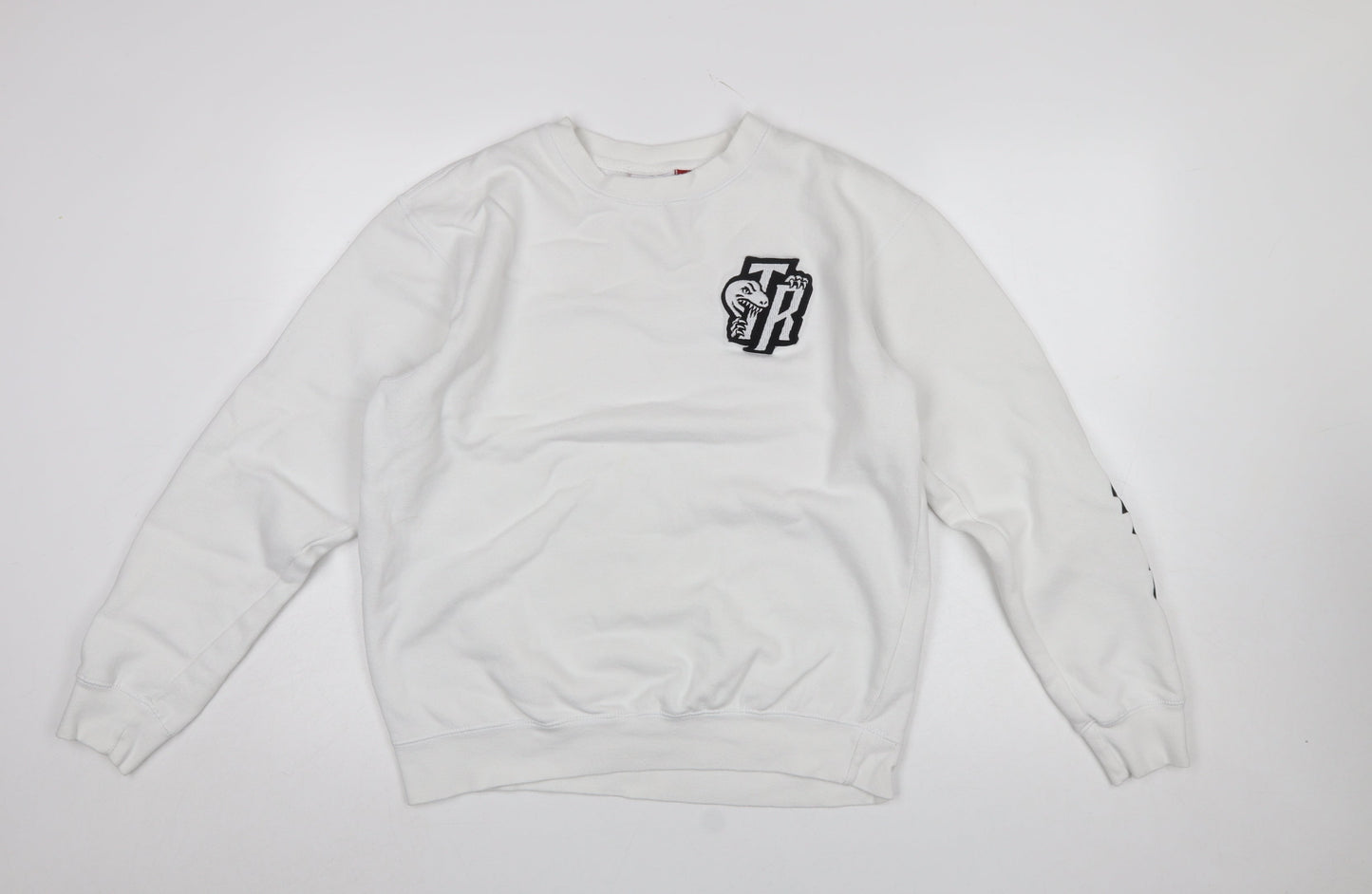 Mens UK Size L Mitchell & Ness White Pullover Sweatshirt
