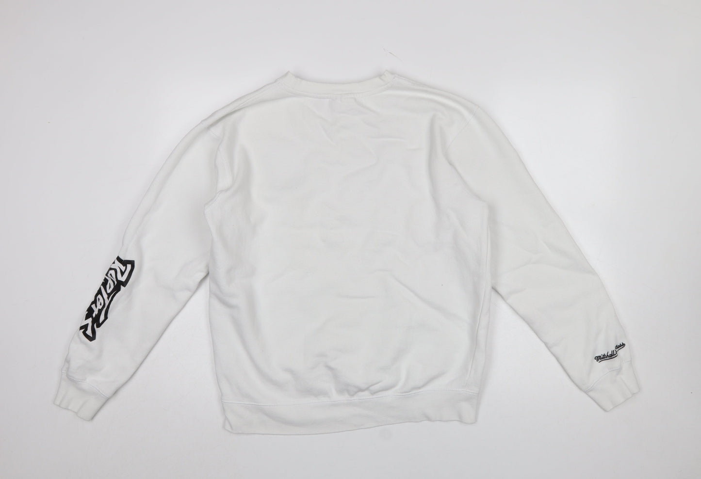 Mens UK Size L Mitchell & Ness White Pullover Sweatshirt