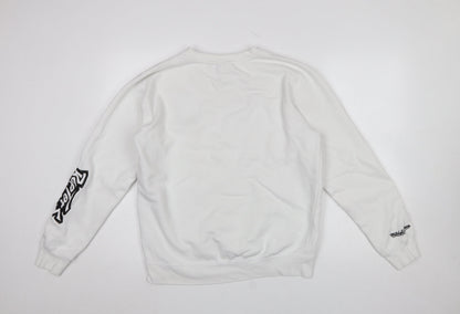 Mens UK Size L Mitchell & Ness White Pullover Sweatshirt
