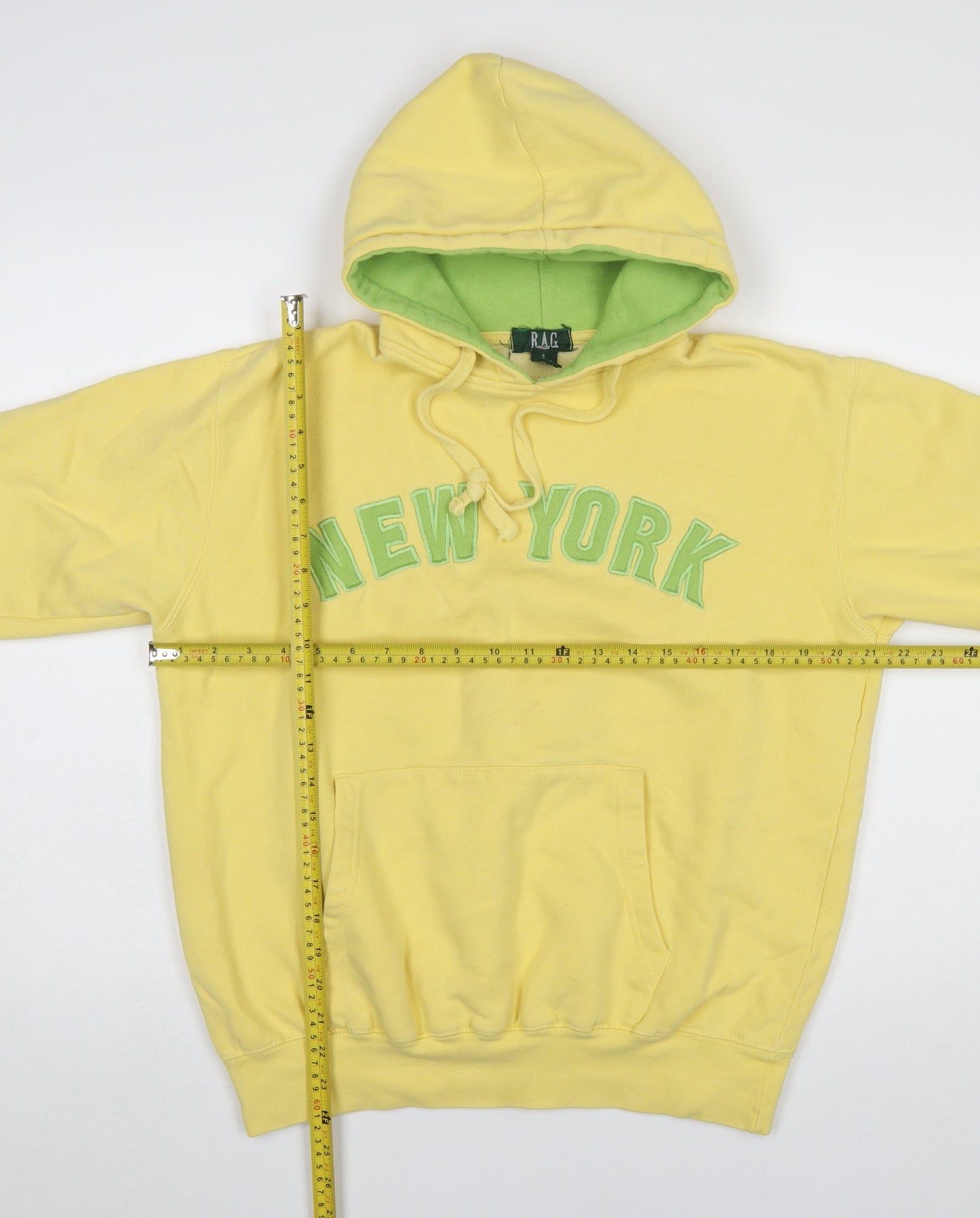 Womens UK Size S RAG Yellow Pullover Hoodie
