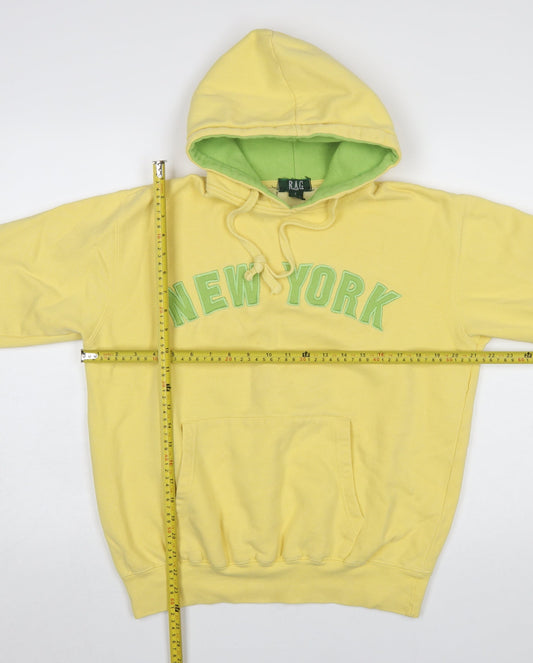 Womens UK Size S RAG Yellow Pullover Hoodie