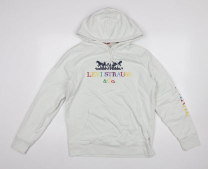 Womens UK Size M Levi's White Pullover Hoodie
