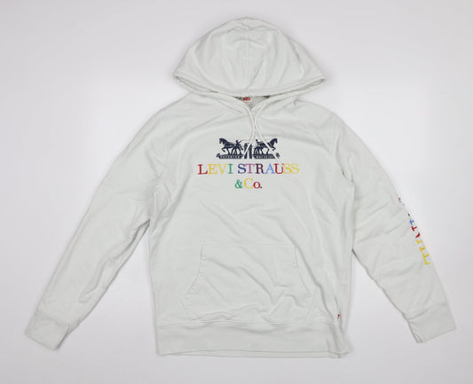 Womens UK Size M Levi's White Pullover Hoodie