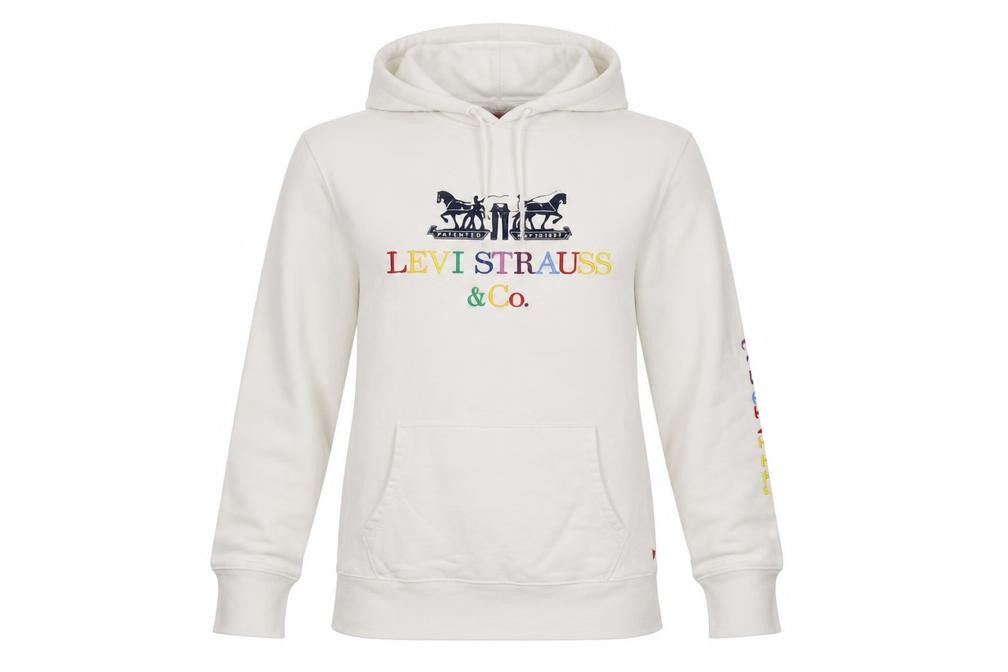 Womens UK Size M Levi's White Pullover Hoodie