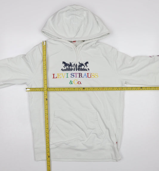 Womens UK Size M Levi's White Pullover Hoodie