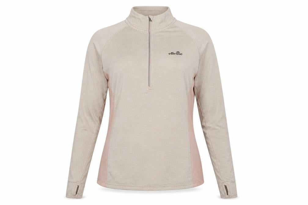 Womens UK Size L ellesse Beige Gym & Training Running & Jogging Yoga T-Shirt