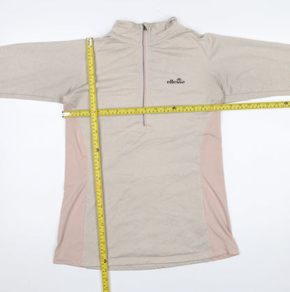 Womens UK Size L ellesse Beige Gym & Training Running & Jogging Yoga T-Shirt