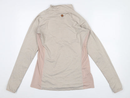 Womens UK Size L ellesse Beige Gym & Training Running & Jogging Yoga T-Shirt