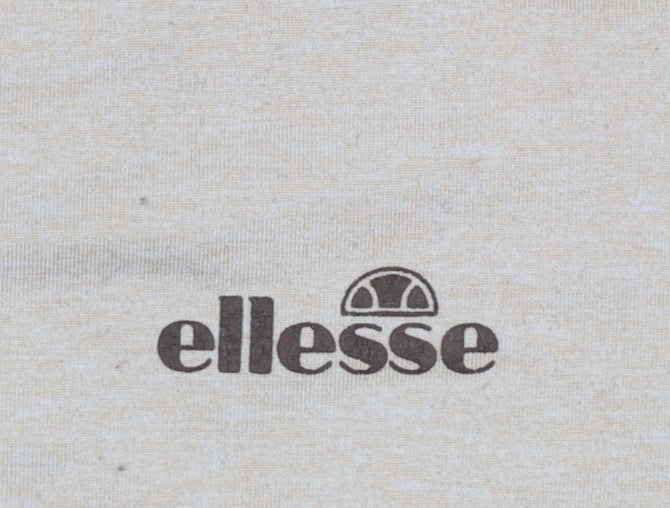 Womens UK Size L ellesse Beige Gym & Training Running & Jogging Yoga T-Shirt