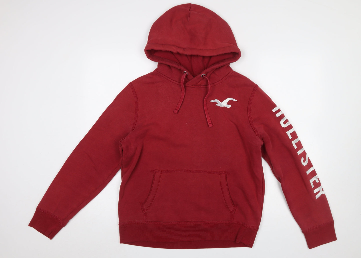 Womens UK Size S Hollister Red Pullover Hoodie