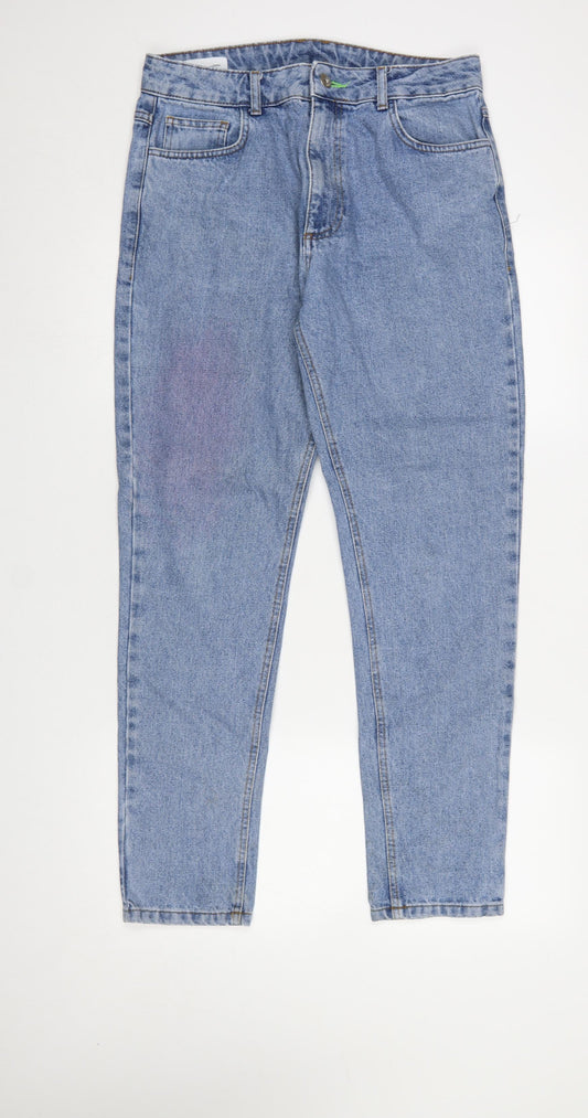 Mens UK Size L COLLUSION Regular Fit Tapered Blue Jeans