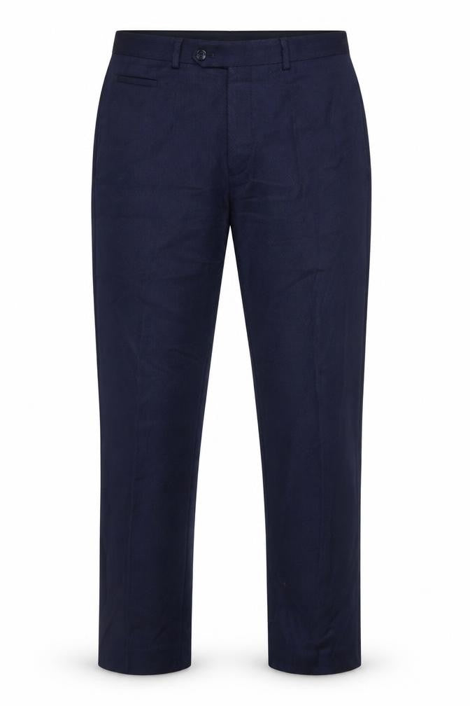 Mens UK Size 32R Remus Uomo Slim Fit Dress Pants Blue Trousers