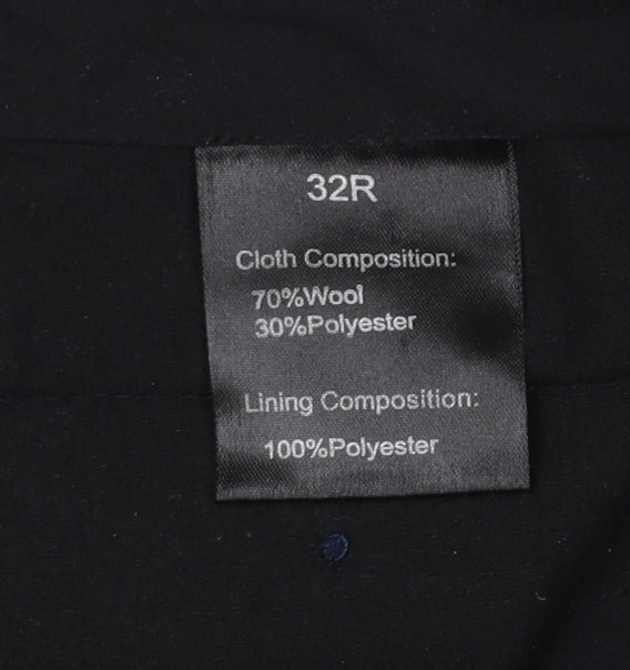 Mens UK Size 32R Remus Uomo Slim Fit Dress Pants Blue Trousers