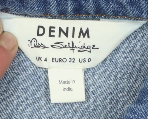 Womens UK Size 4 Miss Selfridge Blue Basic Jacket