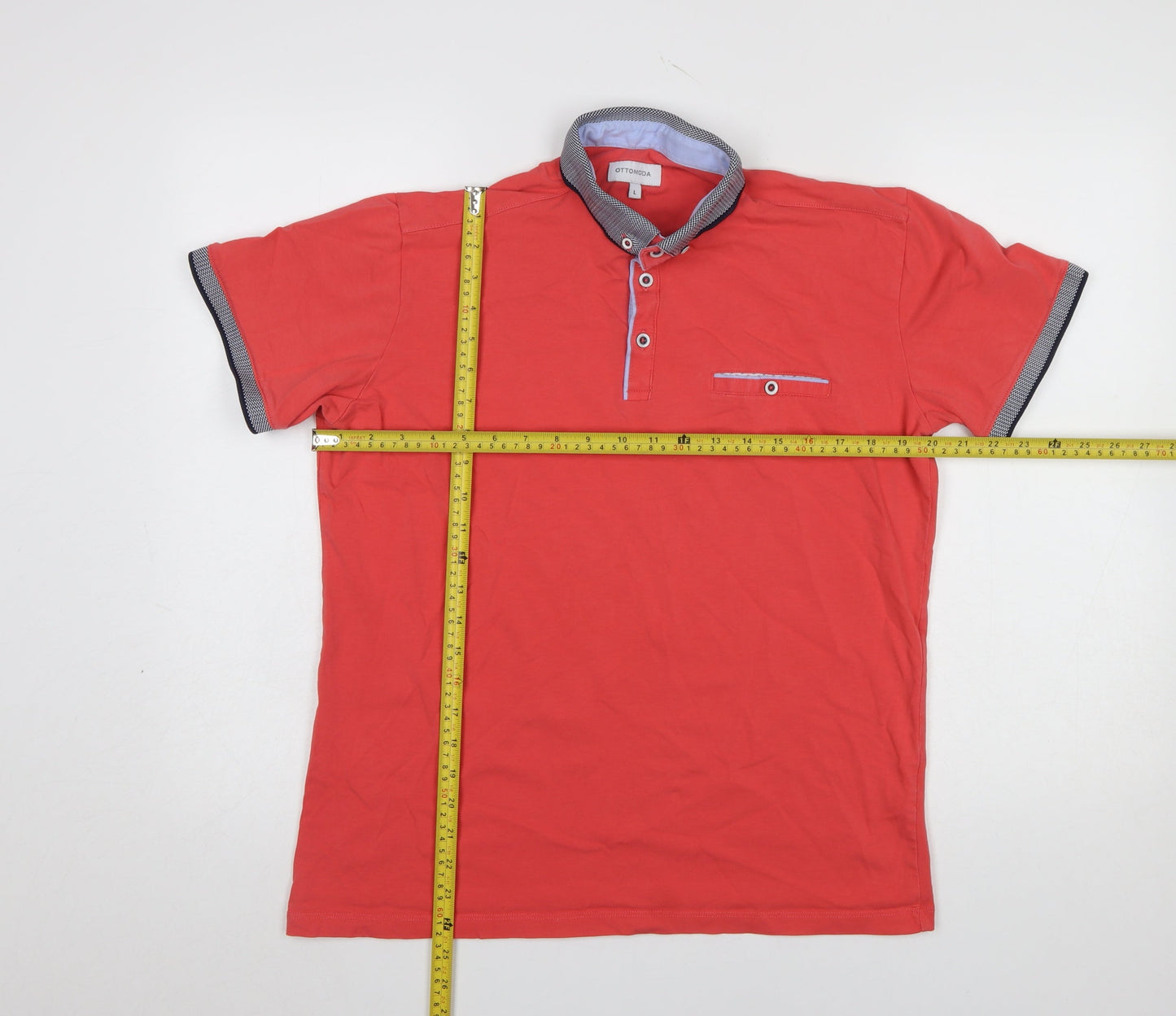 Mens UK Size L Ottomoda Cotton Polo Shirt