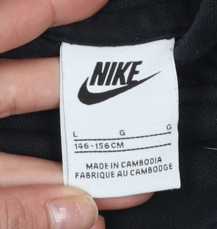 Girls UK Size 146 Nike Black Pullover Hoodie