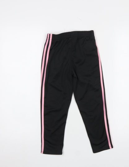 Girls UK Size 10 Years adidas Regular Fit Jogger Black Trousers