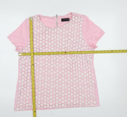 Womens UK Size 18 Savida Pink Basic T-Shirt