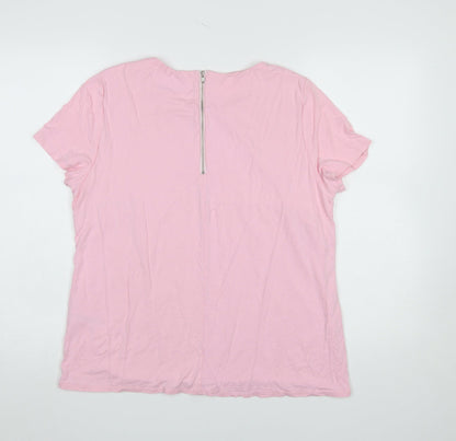 Womens UK Size 18 Savida Pink Basic T-Shirt