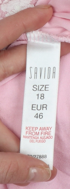 Womens UK Size 18 Savida Pink Basic T-Shirt