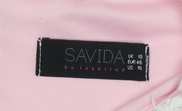 Womens UK Size 18 Savida Pink Basic T-Shirt