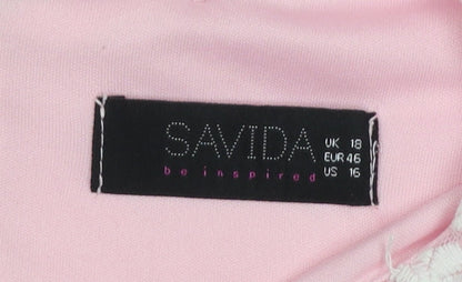 Womens UK Size 18 Savida Pink Basic T-Shirt
