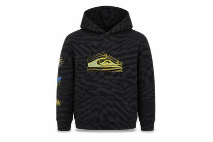 Quiksilver Boys Black Graphic Pullover Hoodie Size 10 Cotton Blend