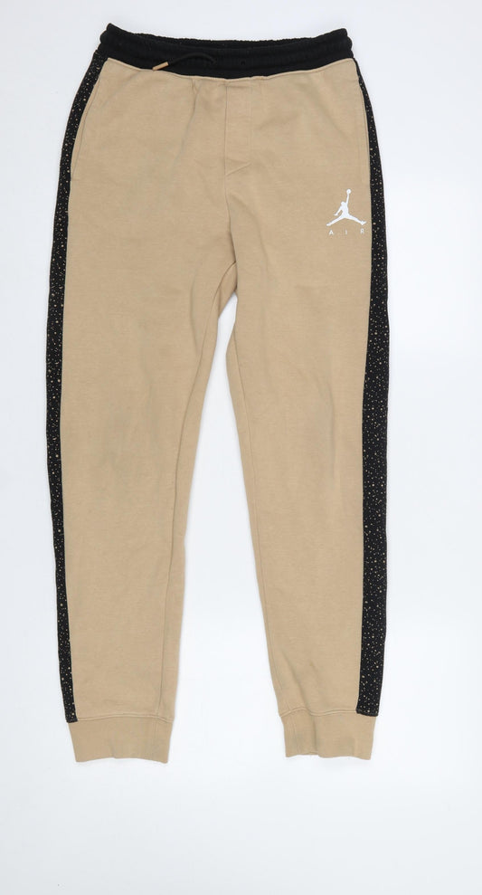 Boys UK Size 13-15 Years Jordan Regular Fit Jogger Beige Trousers