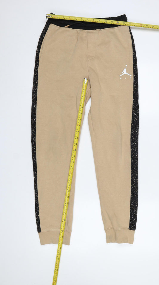 Boys UK Size 13-15 Years Jordan Regular Fit Jogger Beige Trousers