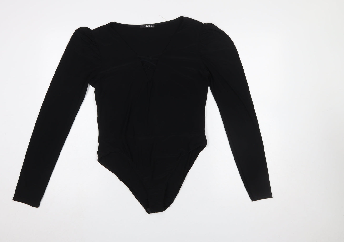 Womens UK Size 16 Quiz One-Piece Black Bodysuit